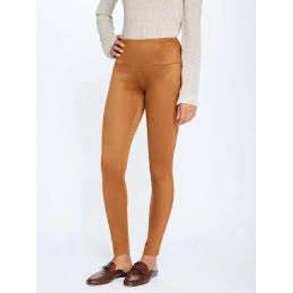 J. McLaughlin $178 Women's Lori Tan Vegan Suede Pull On Hi-Waist Ankle Pant M